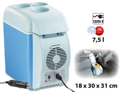 Glacière thermoélectrique chaud/froid 7,5 L 12/24 V avec 3 porte-boissons