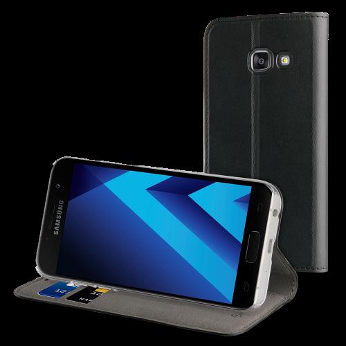 Muvit Folio Stand - Protection à rabat pour téléphone portable - noir - pour Samsung Galaxy A5