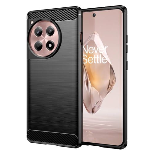 Coque pour OnePlus 12R 5G - housse etui silicone gel carbone + film ecran - NOIR - htdmobiles