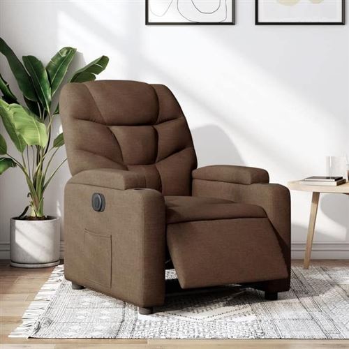 Non Communiqué Marron Vidaxl Fauteuil Réglable Électrique Tissu