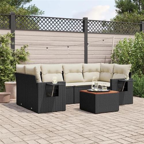 VIDAXL - Salon de Jardin - 6 Personnes - Résine Tressée - Noir - Image 2