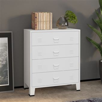 vidaXL Armoire à tiroirs industrielle Blanc 78x40x93 cm Métal339616 - 1