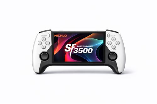 Console rétro portable MICHLO SF3500HD – Écran IPS 5" HD – 64 Go – Jeux intégrés – Noir et Blanc