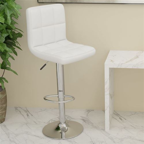 vidaXL - Tabouret de bar - Similicuir - Blanc - Image 3