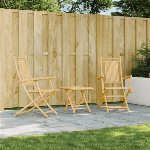 Vidaxl Chaises Pliables De Jardin Lot De 2 53X66x99 Cm Bambou, Chaise Pliable, Meuble D'extérieur, Chaise À Manger, Meuble 368038 - Image 3