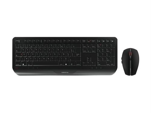 CHERRY GENTIX DESKTOP - Toetsenbord en muis set - draadloos - 2.4 GHz - Frans - zwart