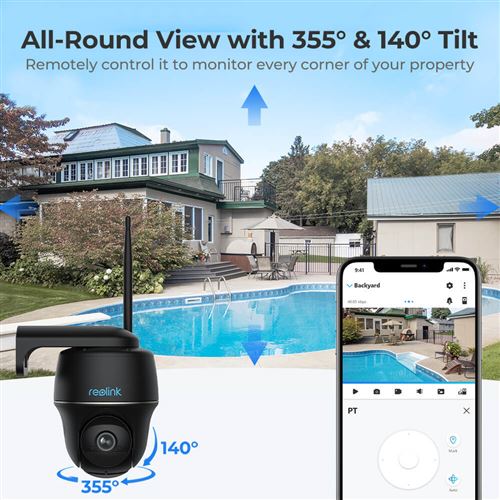 Reolink - Go PT Plus AVEC Panneau solaire - 4MP HD 4G Caméra Surveillance  Batterie Sans Fil Extérieure, Pan & Tilt, Smart Détection,Vision nocturne,  Zoom numérique 16x - Caméra de surveillance connectée 