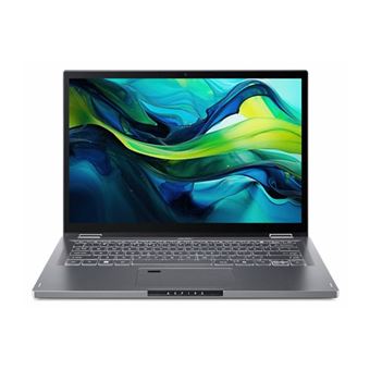 Acer Aspire Spin 14 ASP14-52MTN - Conception inclinable - Intel Core Ultra 5 - 115U / jusqu'à 4.2 GHz - Win 11 Home - Intel Graphics - 8 Go RAM - 512 Go SSD NVMe - 14" IPS écran tactile 1920 x 1200 - Wi-Fi 6E, Bluetooth - gris acier - clavier : Suisse A