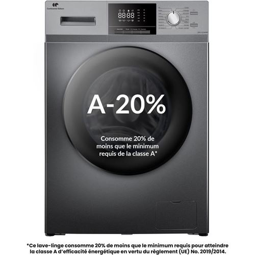 Lave-linge hublot Continental Edison CELL12140ISP 12 kg vapeur 1400 tr/min