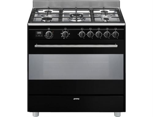 Smeg Concerto Bg91N2 - Cuisinière - Pose Libre - Largeur : 90 Cm - Profondeur : 60 Cm - avec Système Auto-Nettoyant - Noir