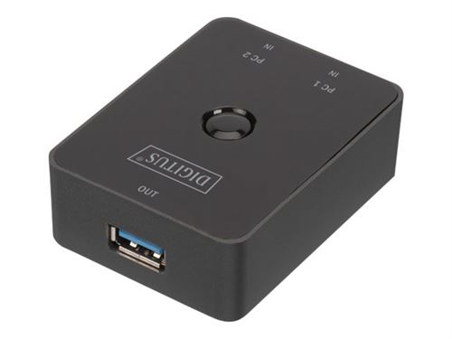 DIGITUS USB 3.0 Sharing Switch DA-73300-1 - Commutateur de partage des périphériques USB - 2 x SuperSpeed USB 3.0 - de bureau
