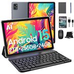 Tablette Tactile TABWEE T20 10.1" RAM 24Go ROM 256Go-SD 2To, 5G WiFi, Android 15, IA Gemini 2.0,Avec Clavier,Etui,Stylet,Souris.