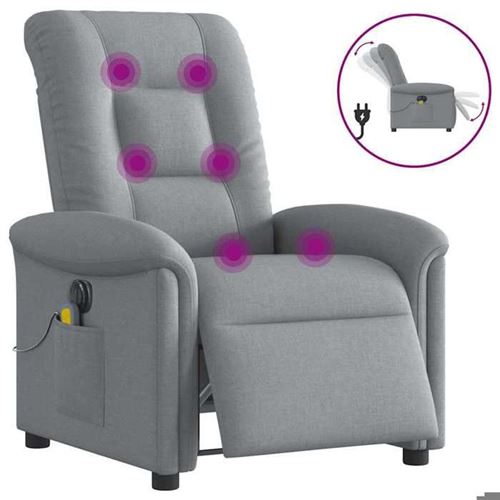 Non Communiqué Gris Vidaxl Fauteuil De Massage, Relaxation Électrique Réglable Tissu Clair