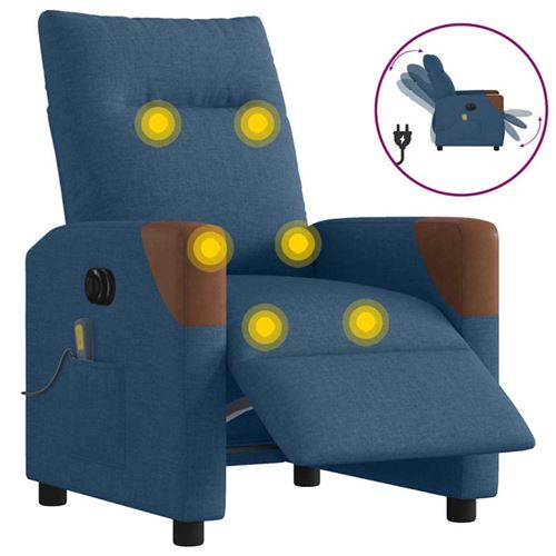 Non Communiqué Bleu Fauteuil Inclinable De Massage Électrique Tissu