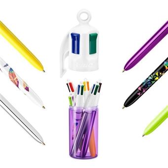 Pot de 6 Stylos à bille BIC 4 Couleurs Violet