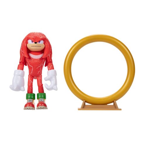 Jakks - Sonic the Hedgehog 2 Movie - 41496 - Figurine articulée 10cm -  Personnage Knuckles + Carte et Sac pour Les Anneaux - Figurine pour enfant  - Achat & prix