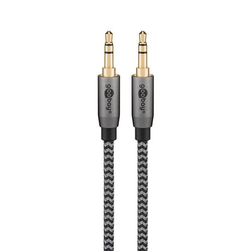 Non Communiqué Noir Goobay Câble Audio Jack 3.5Mm Gold Nylon Tressé 3M