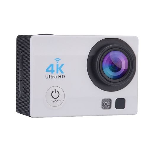 Caméra Sport 4K 16Mp Étanche Grand Angle 170° Wifi Écran LCD 2 Pouces HDMI Blanc + SD 32Go YONIS