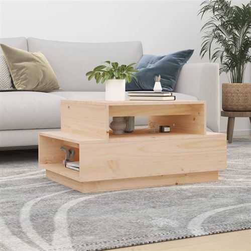 Vidaxl Table Basse Bois De Pin - 80X55x40,5 Cm - Image 3