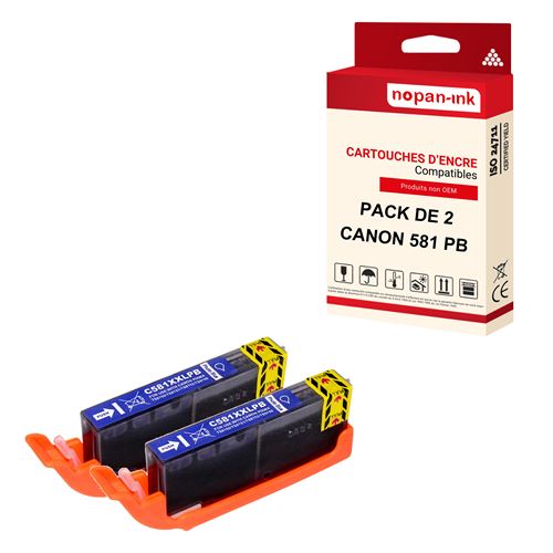 NOPAN-INK - x2 Cartouche compatible pour CANON 581 XL 581XL Photo bleu ()