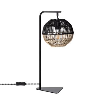 TechBrey Lampe à Poser Rotin et Métal Kithnos Noir - 1
