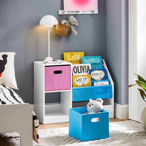SoBuy KMB76-F Bibliothèque pour Enfants, Organisateur Jouets et Livres, Étagère de Rangement pour Enfants