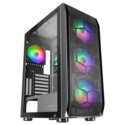 Mars Gaming MC-KX, Torre Gaming Premium E-ATX, Sistema CPU FREEZER, 5 Ventiladores ARGB Ultra-silenciosos, Controladora ARGB y Mando RF, Frontal Mesh, Torre PC Gaming Negro o Blanco