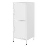 ML-Design Armoire de Classement Métallique Blanc 40x101,5x40 cm avec 2 Portes Battantes