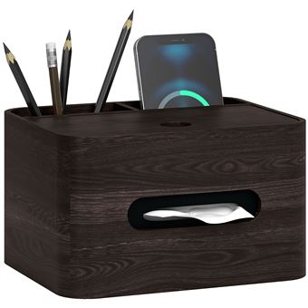 Organisateur Boîte à Mouchoirs Avec Rangement – Cache Boîte à Mouchoirs Carrée – Porte-télécommande Et Petits Objets