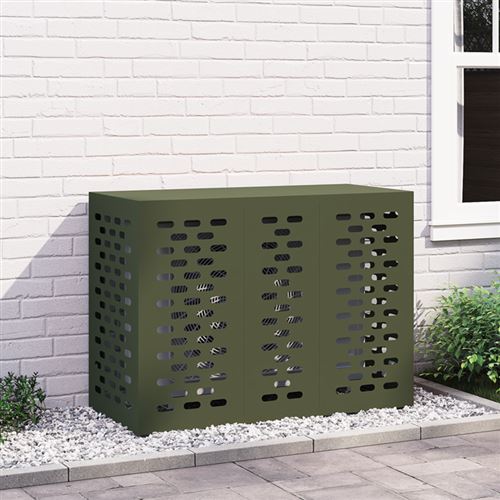 Housse de Climatiseur Olive Verte 110x50x80 cm Acier