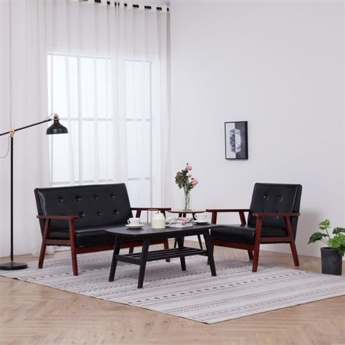 Non Communiqué Noir Vidaxl Ensemble De Canapés 2 Pcs Similicuir