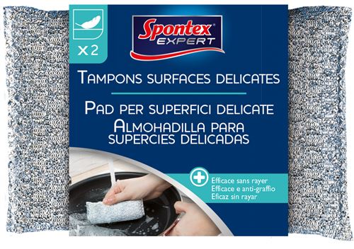 Spontex Tampon À Récurer Vitrocéramique Fibre Abrasive Expert X 2 - Image 3