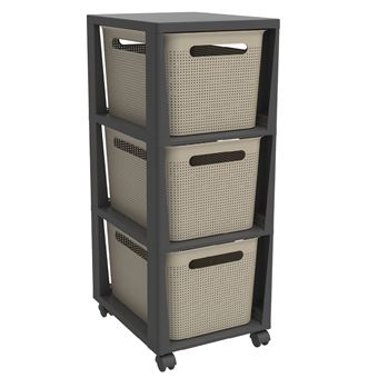 Boîte De Rangement Rotho Brisen 7L - Anthracite - Avec Poignées