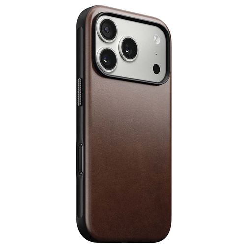 Non Communiqué Marron Foncé Coque Pour Iphone 17 Pro Magsafe En Cuir Horween Antichocs Nomad