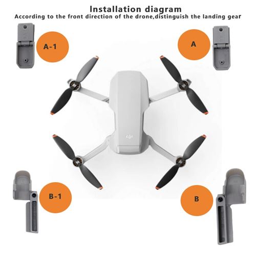 Support de trépied flottant pour Drone,Kit de bâtons de  flottabilité,accessoires jambes de train d'atterrissage pour DJI Mini/Mini  2 SE - Accessoires pour drones - Achat & prix