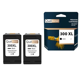 QUALITONER - 2 Cartouche compatible pour HP 300 XL 300XL Noir pour