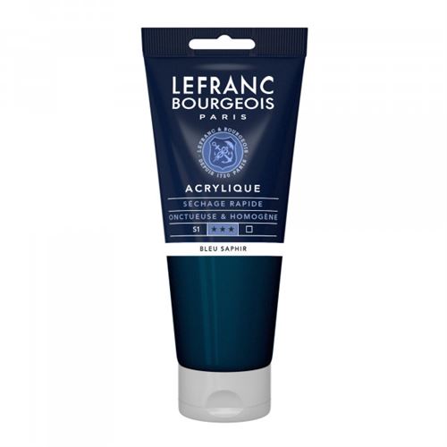 Lefranc Bourgeois - Peinture - peinture acrylique - bleu saphir - semi-opaque - satin - fine - 200 ml