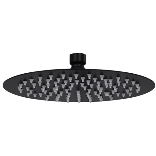 Non Communiqué Noir Pomme De Douche Pluie Acier Inoxydable 20 Cm Ronde - Image 1