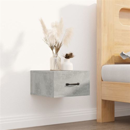 Vidaxl Gris Table De Chevet Murale Béton - Image 3