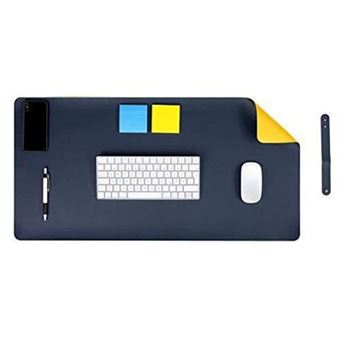 Mygadget tapis de souris multifonctions - 60 x 30 cm - sous main de  bureau/mousepad pour ordinateur - pu cuir mat - antidérapant bleu/jaune -  Tapis de souris - Achat & prix