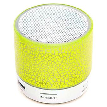 Mini enceinte sans fil, haut-parleur apparence craquelée, LED BT, portable, ,Jaune pour iphone, samsung et xiaomi - 1