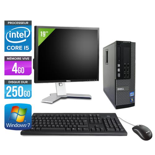 Ordinateur Dell Optiplex 790 SFF + Ecran 19'' - Noir - Intel Core i5-2400 / 3.10 GHz - RAM 4 Go - HDD 250 Go - DVD - Gigabit Ethernet - Windows 7 Prof