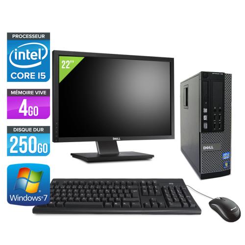 Ordinateur Dell Optiplex 790 SFF + Ecran 22'' - Noir - Intel Core i5-2400 / 3.10 GHz - RAM 4 Go - HDD 250 Go - DVD - Gigabit Ethernet - Windows 7 Prof