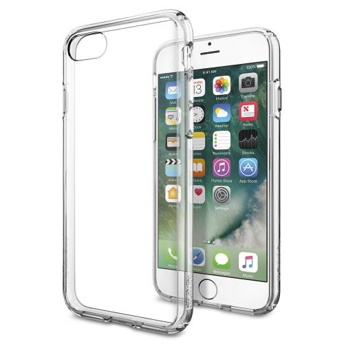 Spigen Ultra Hybrid Series - Achterzijde behuizing voor mobiele telefoon - polycarbonaat, thermoplastic polyurethaan (TPU) - kristalhelder - voor Apple iPhone 7