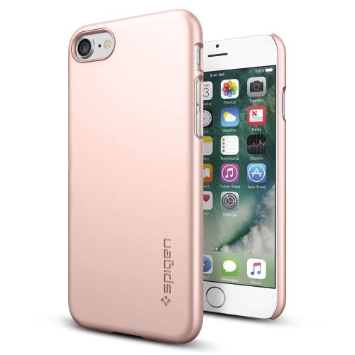 Spigen Thin Fit Series - Achterzijde behuizing voor mobiele telefoon - polycarbonaat - rosegoud - voor Apple iPhone 7