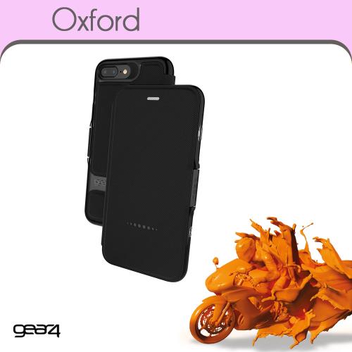 Gear4 D3O Oxford - Flip cover voor mobiele telefoon - D3O, thermoplastic polyurethaan (TPU) - zwart - voor Apple iPhone 7 Plus