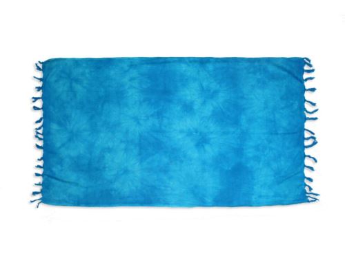 Soleil d'ocre 400012 tie and dye fouta coton turquoise 200 x 100 cm