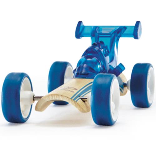 MINI BOLIDES by Hape Dragster petite voiture bleu en bambou
