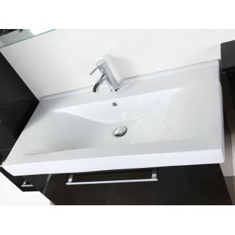 Meuble Salle De Bain Noir Vasque Lavabo 2 Unite De Colonne Mod