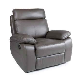 Fauteuil Relax Manuel En Cuir Aretha Gris Achat Prix